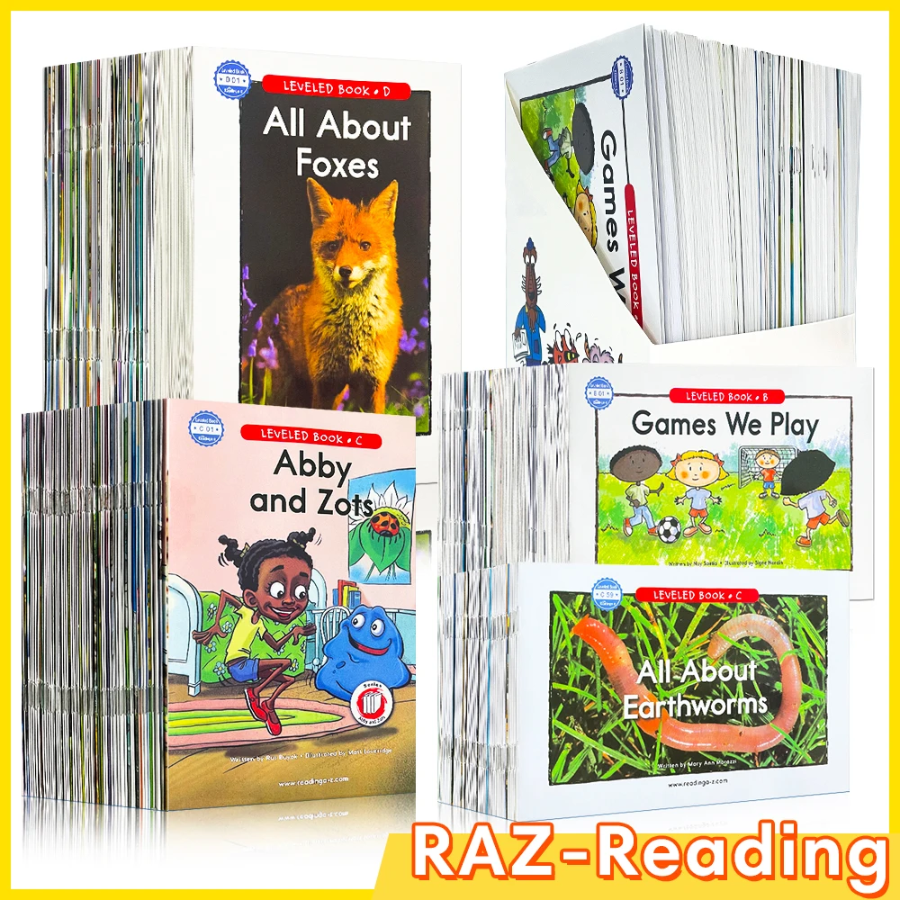 Libros de aprendizaje de inglés para niños de 4 a 6 años, educación preescolar, niveles RAZ, programas educativos de lectura, ayudas