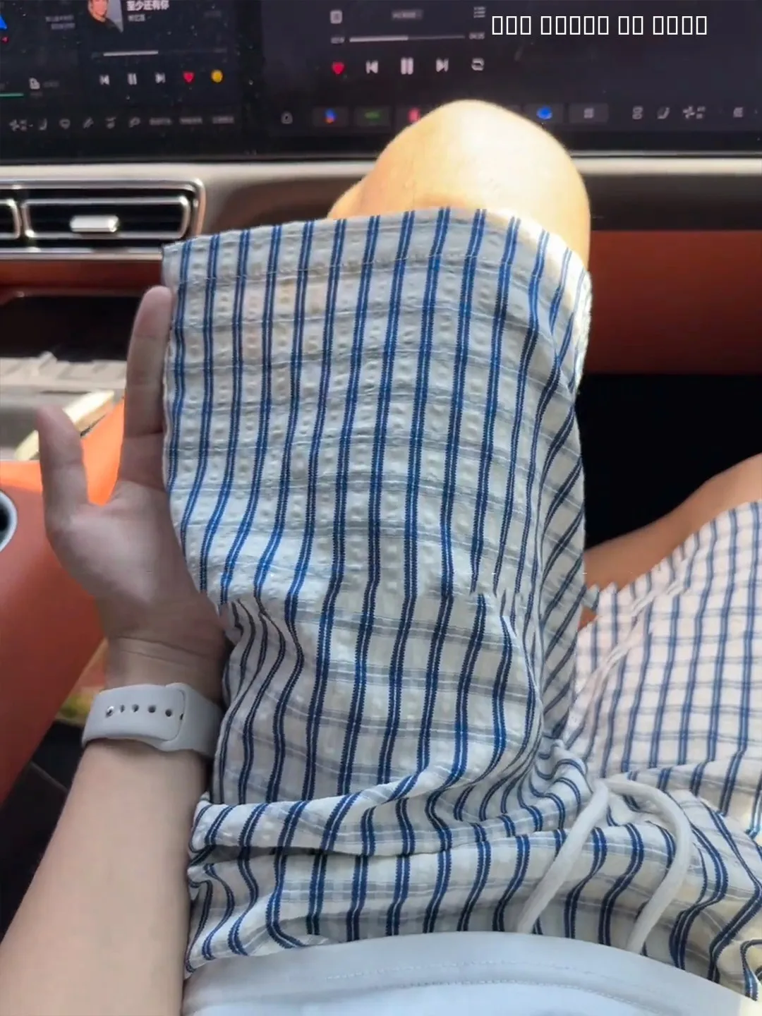 

Men's Summer Outdoor Casual Sports Plaid Bubble Cloth orts Thin Beach Pants Cool Qui Dry Five-Quarter Length Trousers