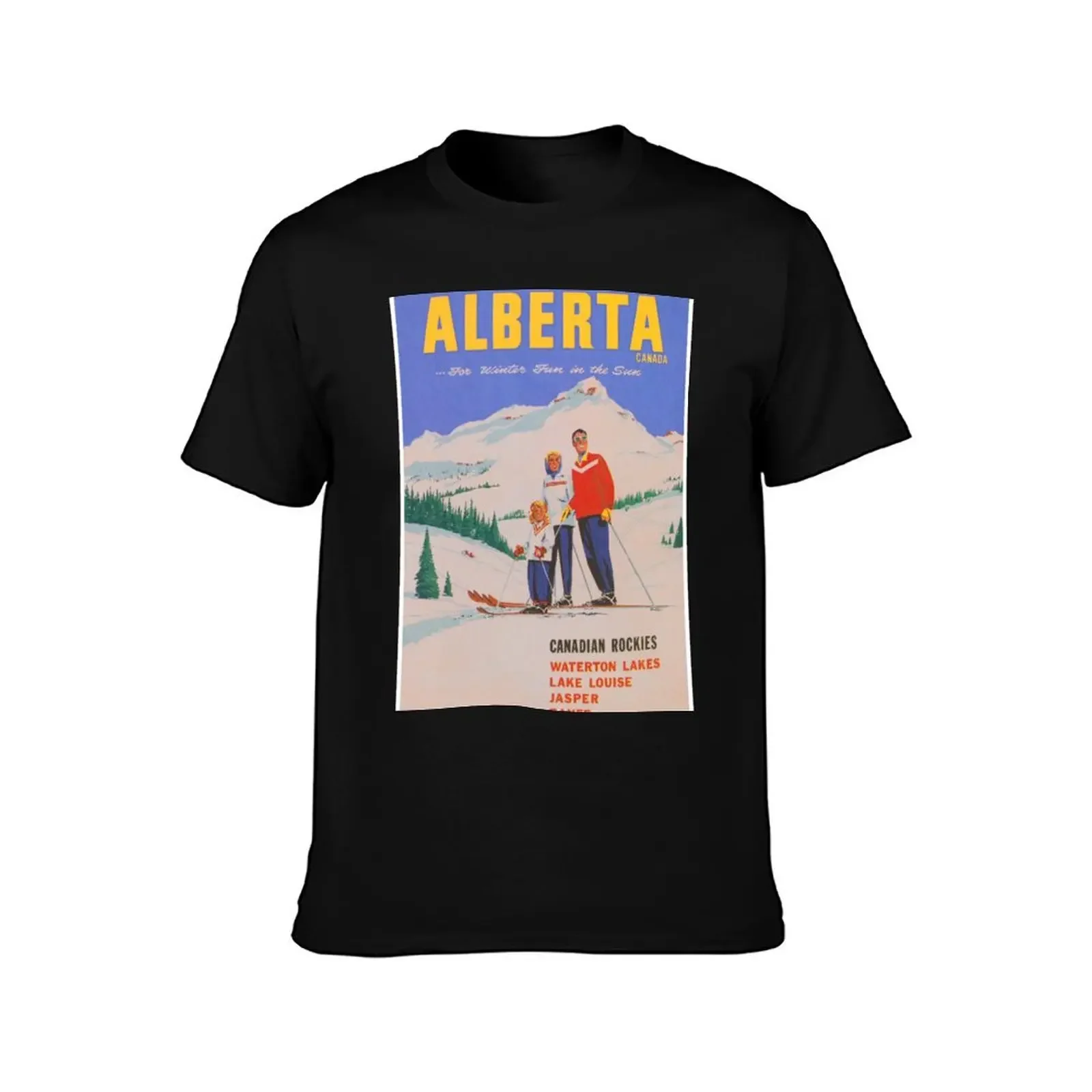 Alberta Canada Retro Vintage Ski Poster T-Shirt blanks new edition graphic tee shirt men clothings