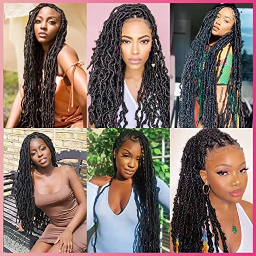 Faux Locs Crochet Hair Soft Locs Natural Butterfly Locs Crochet Hair For Women Goddess Locs trecce sintetiche Pre loop all'uncinetto