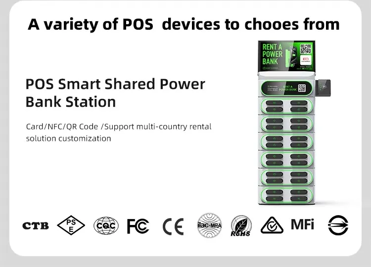 Desktop rental charging station Power sharing 24 ports with screen 6000 mAh battery Scan code to pay