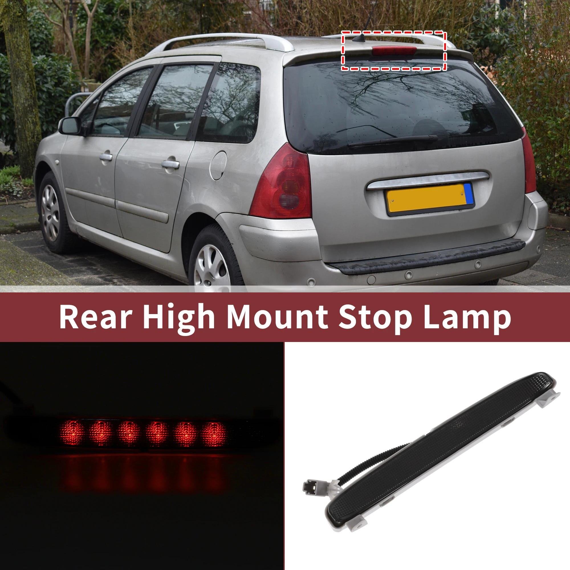 

UXCELL LED Third Brake Light for Honda Civic EX 2 Door Coupe No.34270SVAA01 Black 3rd High Mounted Stop Lamp ABS Rear Center Hig