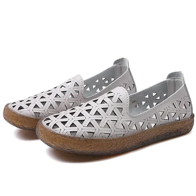 New Women Flats 2024 Autumn Woman Loafers Genuine Leather Female Shoes Slip On Ballet Bowtie Women\'s Shoe Size 35-41
