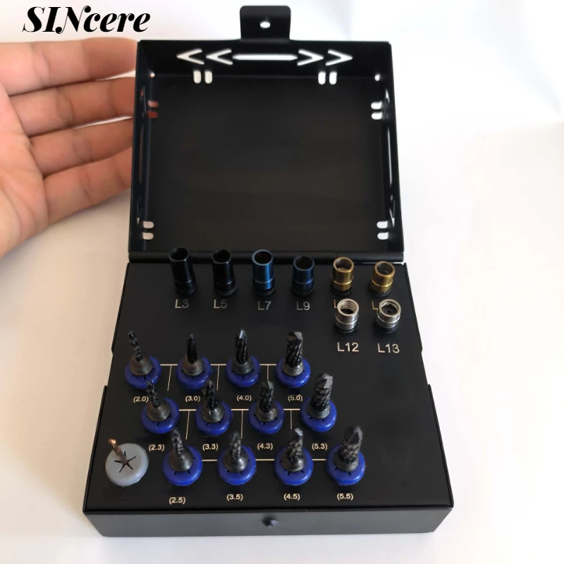 

21 Pcs/set Dental Dental Implant Bone Drill Set with Densification Drill Bit and Stop Ring Dental Osseodensification Bur Drills