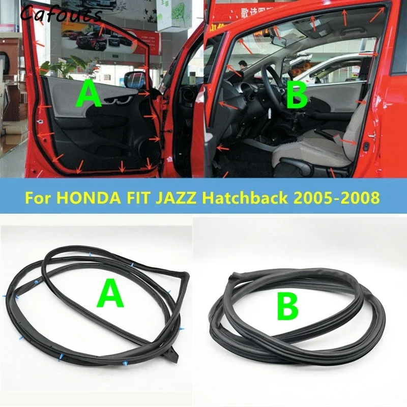 Cafoucs Car Door Frame Opening Seal Rubber Sealing Strip For Honda FIT JAZZ 2005 2006 2007 2008 Hatchback GD1 GD3