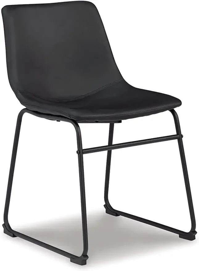 Signature Design by Ashley Centiar Mid Century Dining Room Bucket Chair, 2 Count, Black