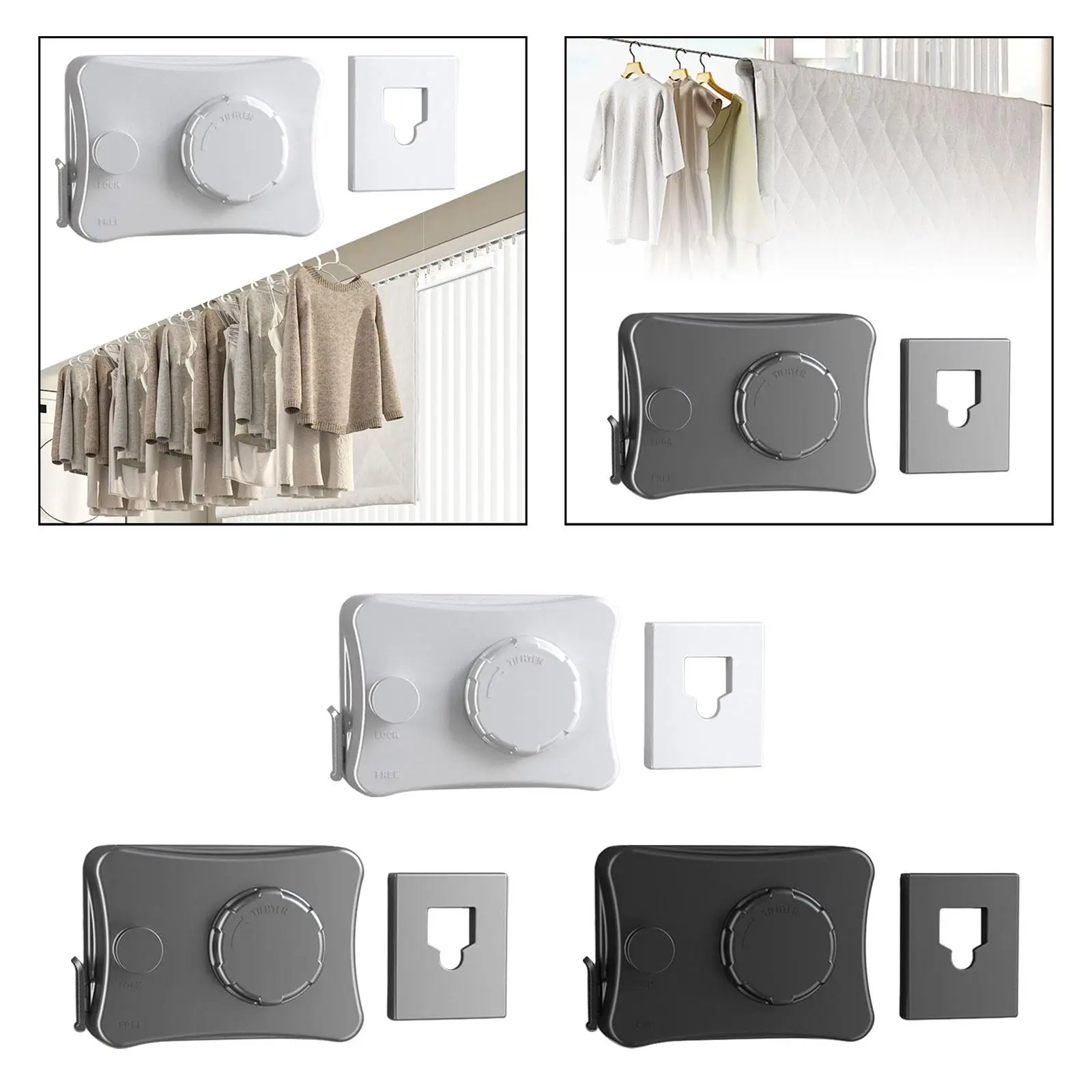 Retractable Clothesline Balcony Clothesline Waterproof Wall Mounted Drying Rack