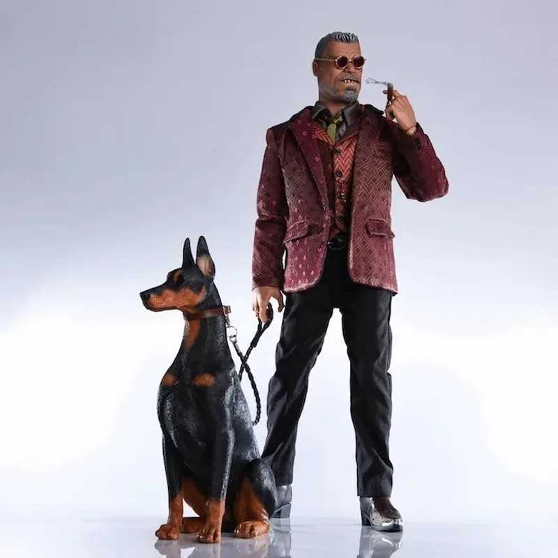 

JXK 1/6 Scale Handsome Simulation Animal Brown/black Ornament Doberman Model Resin for Desktop Decoration Gift