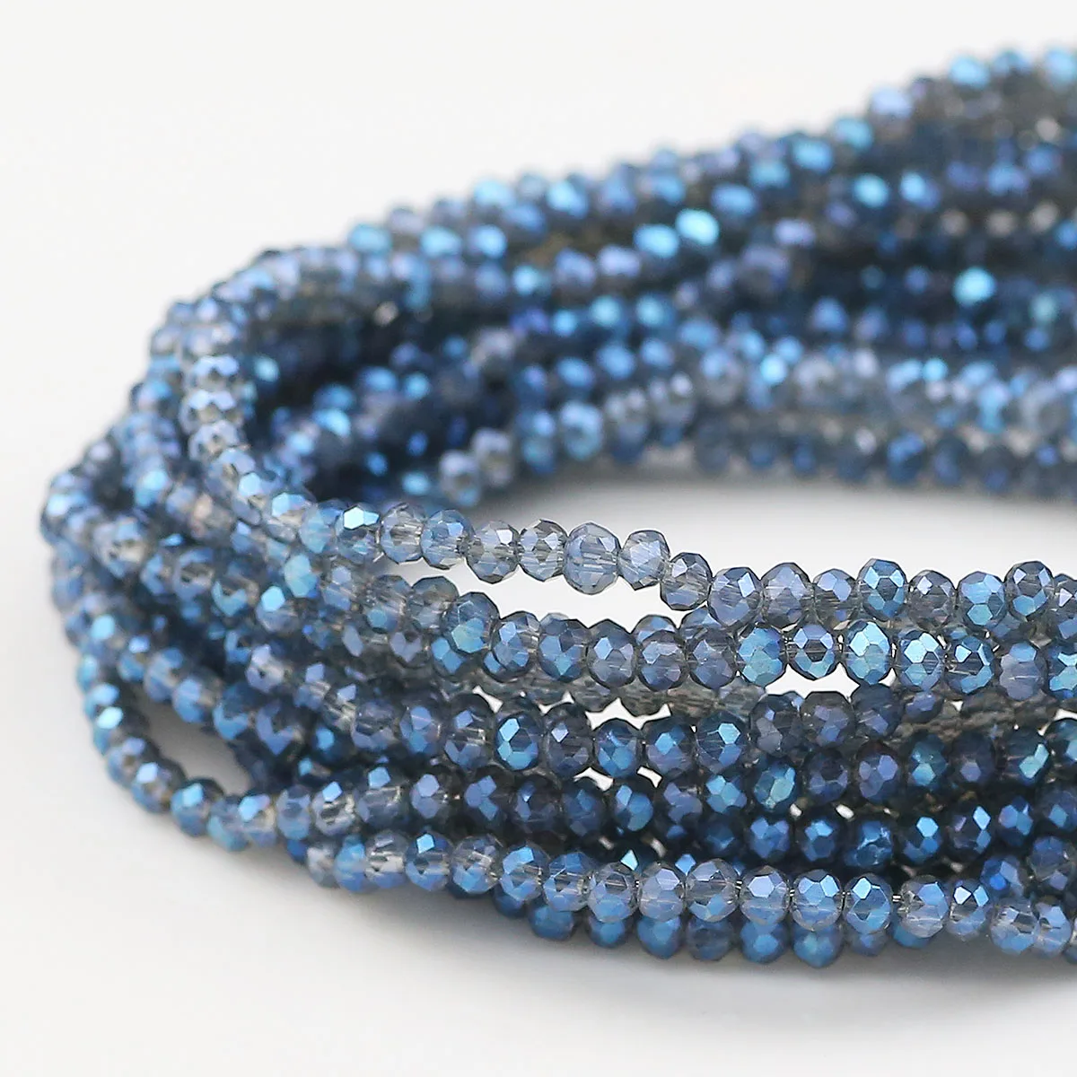 Hellblaues Kristallglas, flach, rund, facettiert, lose Distanzperlen, 150/300/600 Stück, 2,5 mm, für Schmuckherstellung, Armbänder, DIY-Zubehör