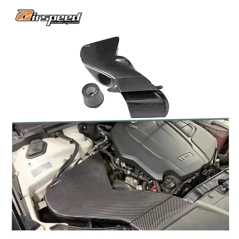 air intake,Carbon Fiber 3K Twill Car Airspeed Cold Air Intake System Kits For Audis A4 A5 B8 B8.5 1.5T 2.0T