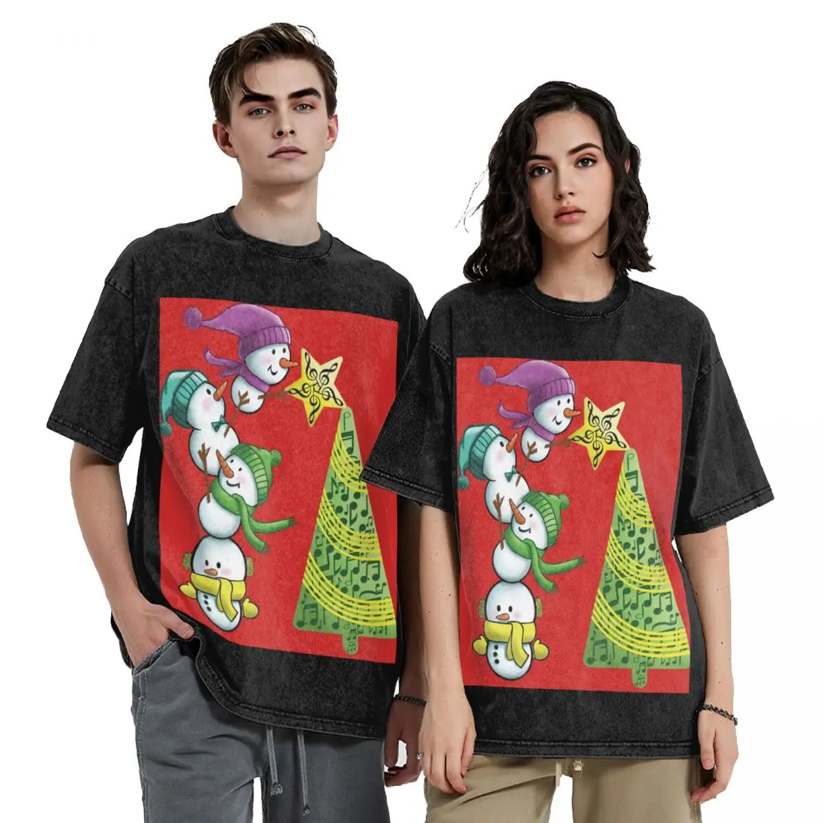 

Уличная одежда, футболки, музыкальная рождественская стираная футболка с коротким рукавом, футболка в стиле хип-хоп, топы, футболки для мужчин и женщин