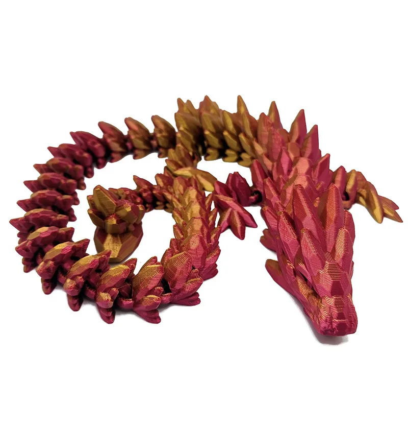 1 Stück 3D-gedruckte Edelstein-Drachenfigur – schillernde Kunststoff-Schreibtischdekoration, ideal für Schlafzimmer und Büro, perfektes Geschenk für Weihnachten