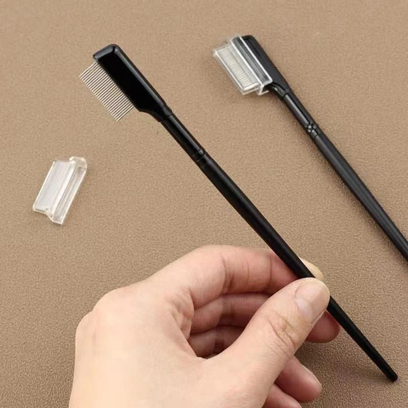 1PC Eyelash Comb Black Eyelashes Extension Eyebrow Metal Combs Brush Eye Lashes Beauty Cosmetic Makeup Tools