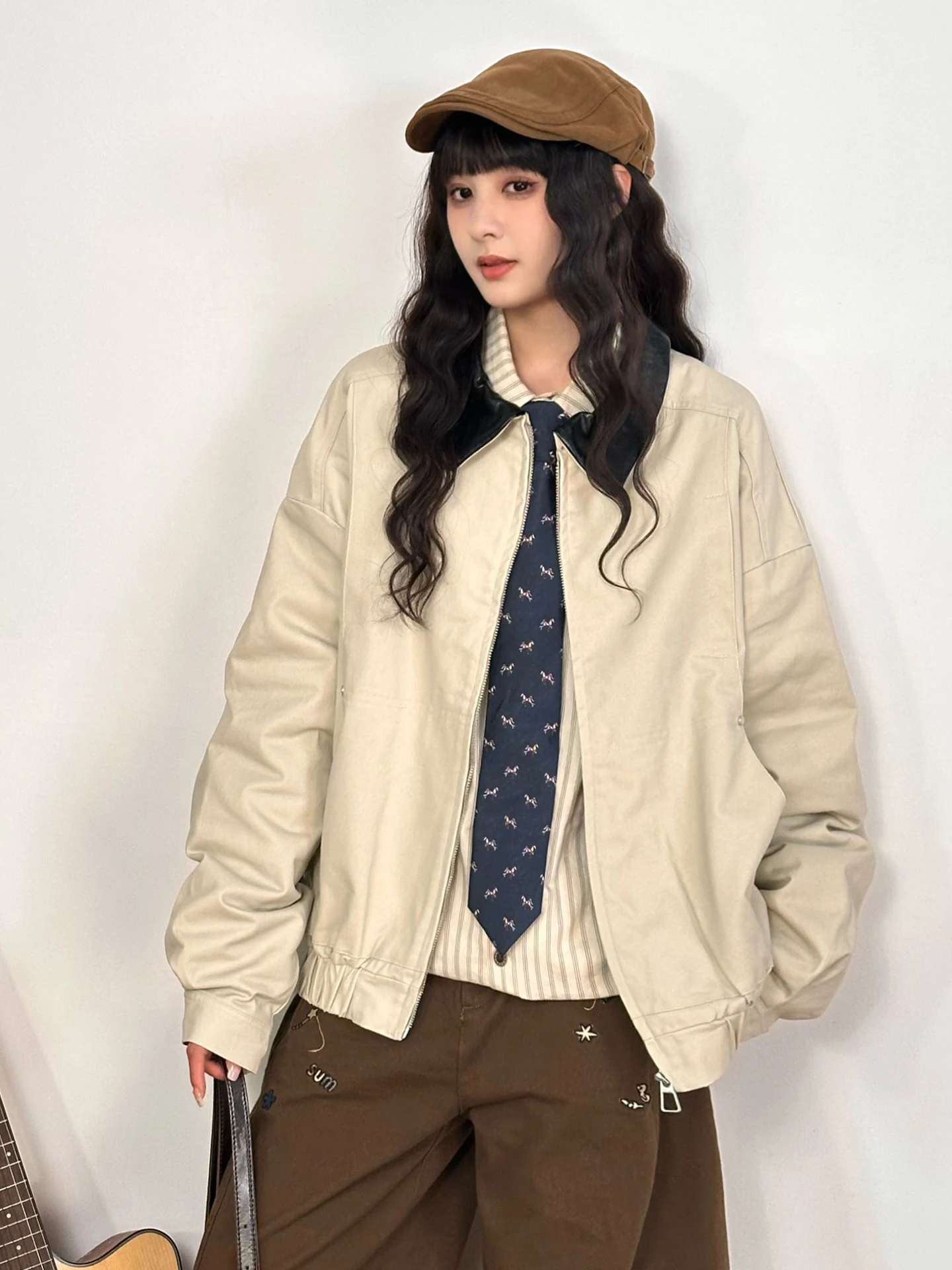 

SOLDOUT Original American Collar Color Blo Cotton Jaet Women Winter Thiened Warm ort Cotton Coat Street Sle Loose Fit