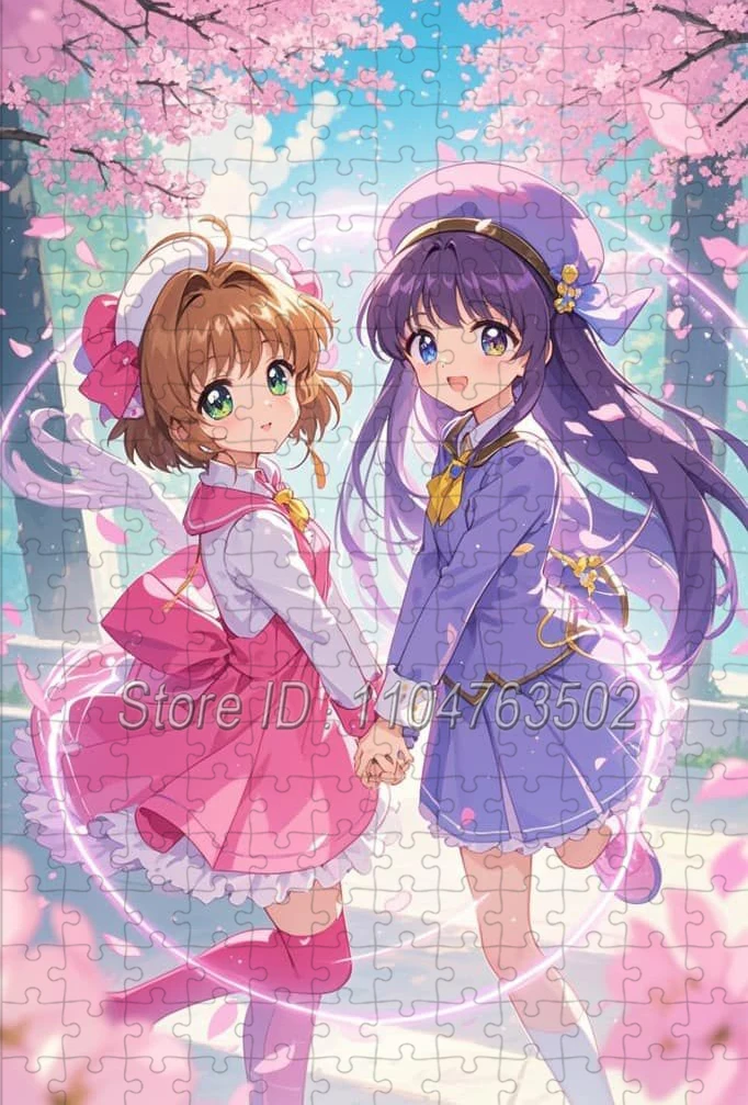 Cardcaptor Sakura Puzzle Anime japonais Sakura & Tomoyo 108/200/300/500/1000 pièces Puzzles pour jouets faits à la main pour enfants