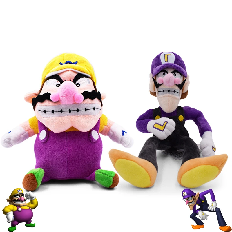 Super Marios Bros Wario Waluigi Plushes Toys Anime Figures Soft Stuffed Animals Cartoon Model Dolls Kids Toys Room Decoration