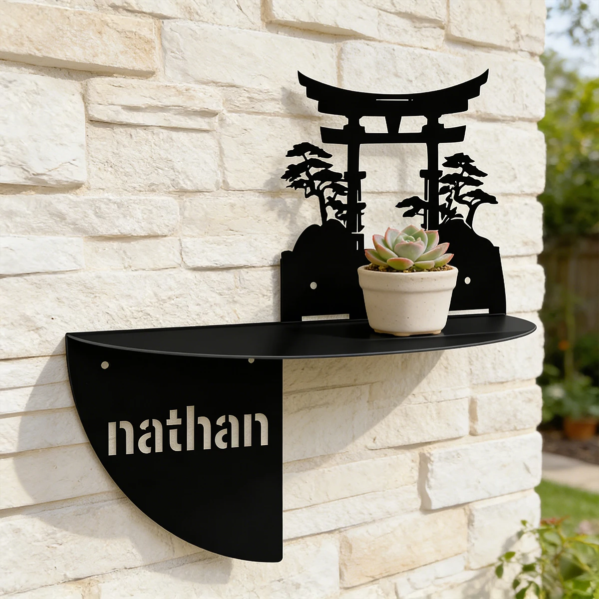 Custom Japanese Torii Gate Metal Wall Shelf,Metal Wall Art ,Christmas Birthday Gift for Japanese Culture Lovers Home Decor