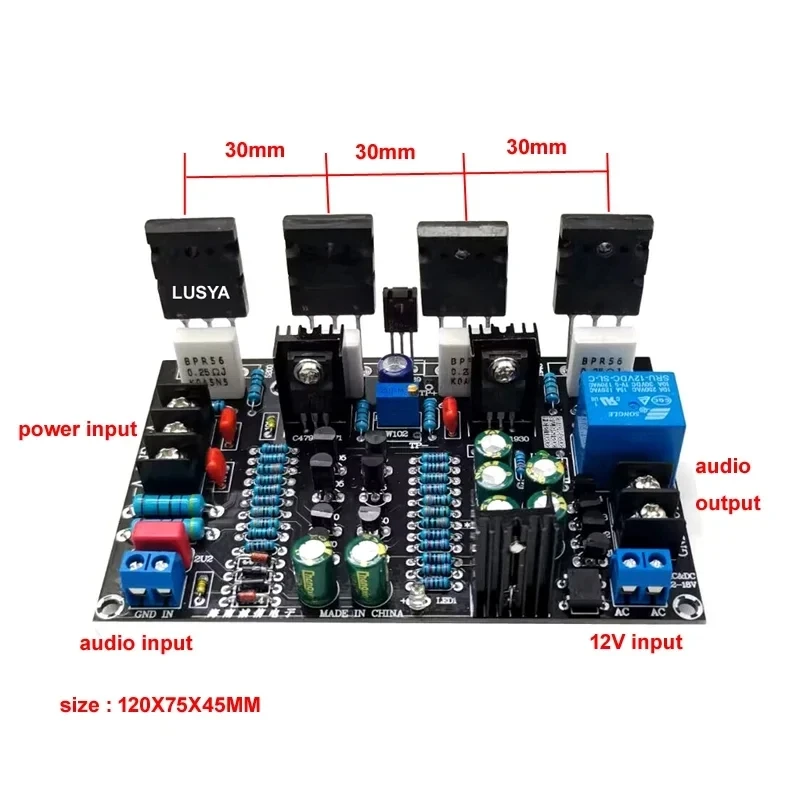 Upgraded Version New 200W Mono 5200 1943 Tube High Power Amplifier Board + Speaker Protect Relay