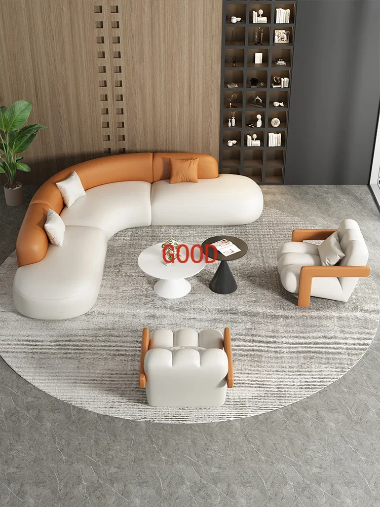 

L-shaped corner reception lounge area negotiation sofa
