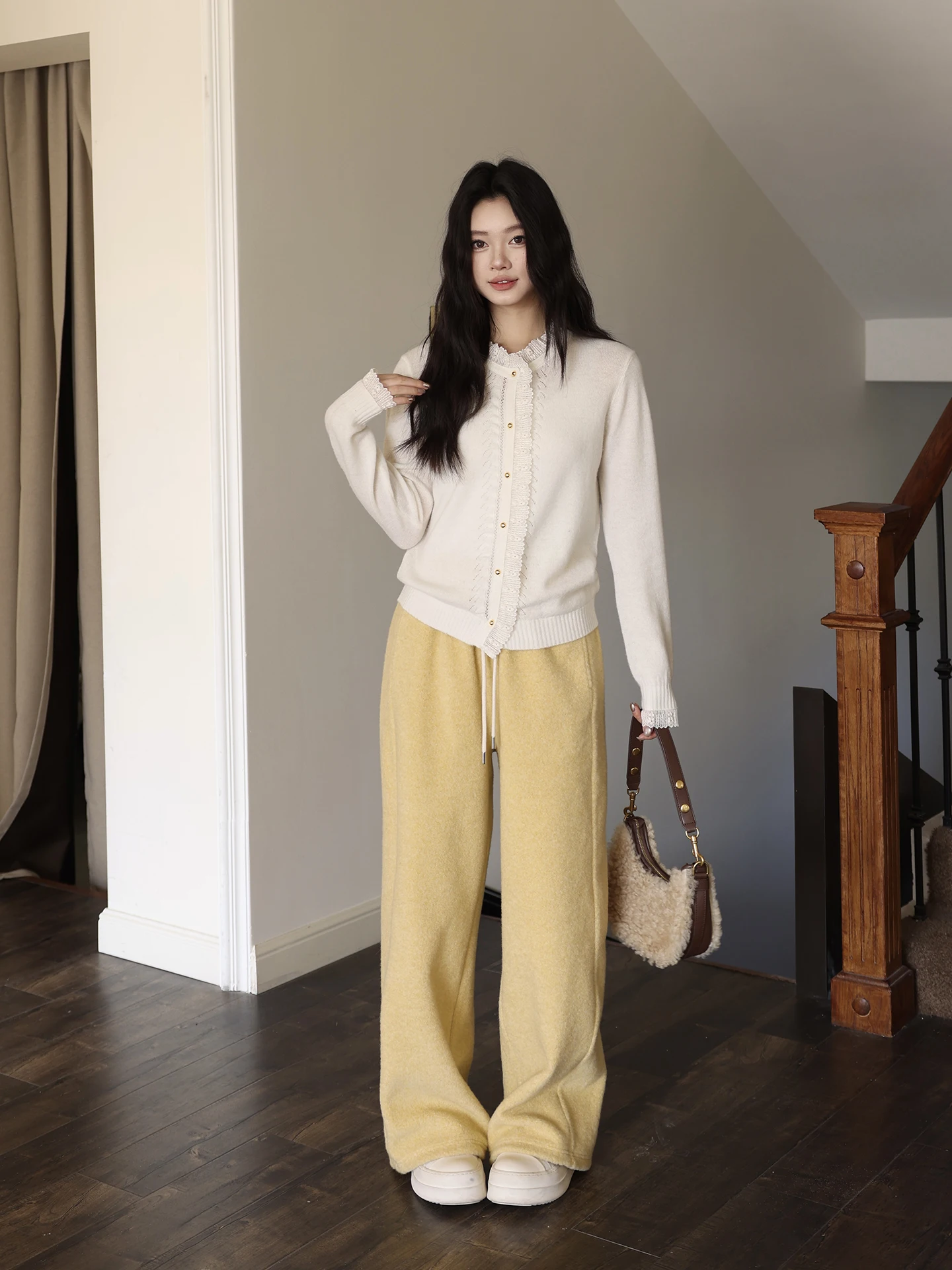 

High Waist Candy Casual Pants Cover Hip Pear ape Slimming Versatile Faionable Anti-Aging Leisure Sweatpants for Women