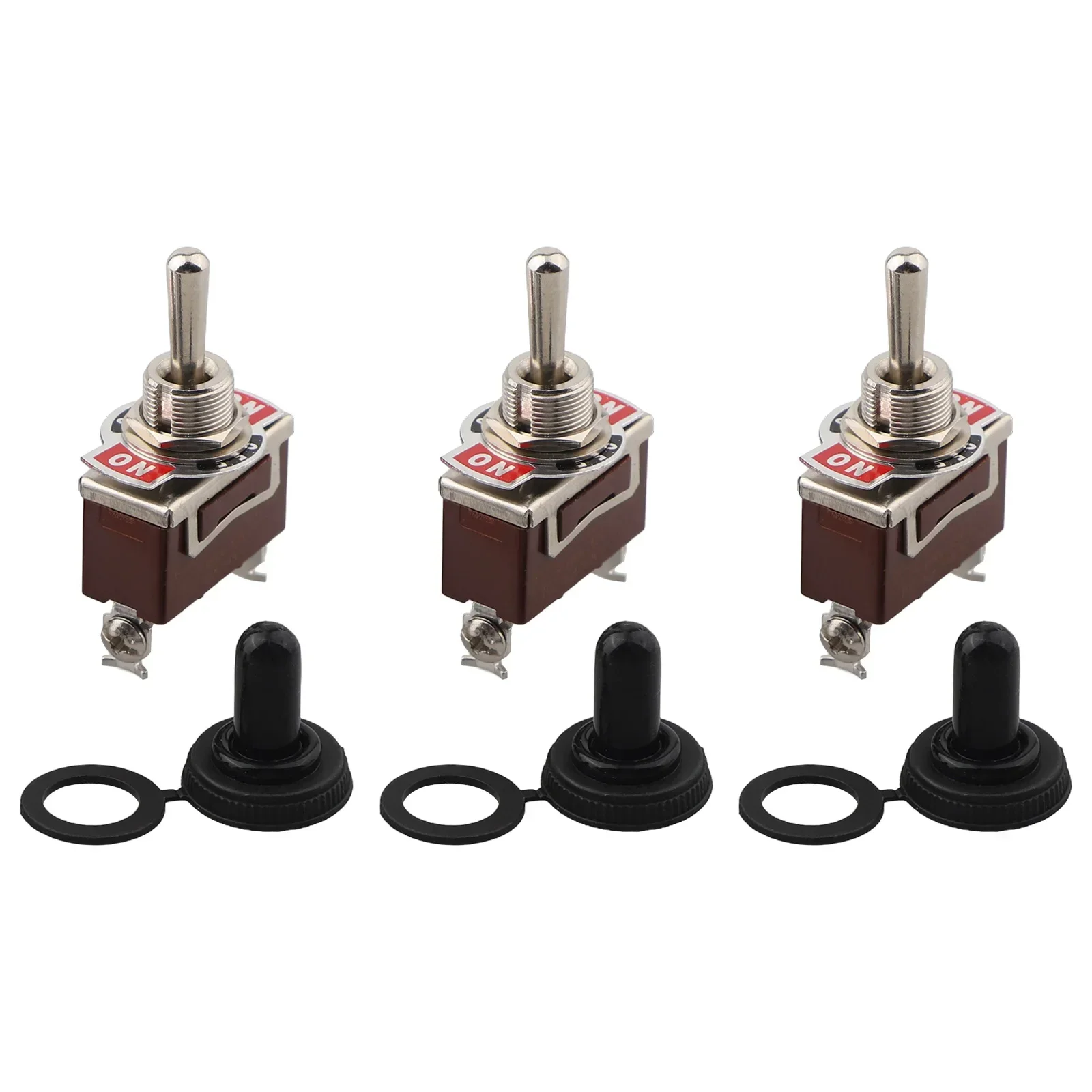 3PCS Metal For Toggle Switch SPDT Momentary (On)-Off-(On) 20A 125VAC with Secure Screw Terminals for Equipment Use