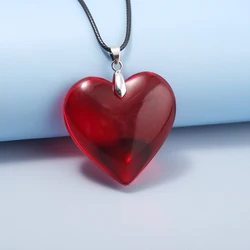 Fashion Red Crystal Heart Shape Pendant Metal Beach Sexy Women Pendant Necklace Valentine's Day Jewelry Gift
