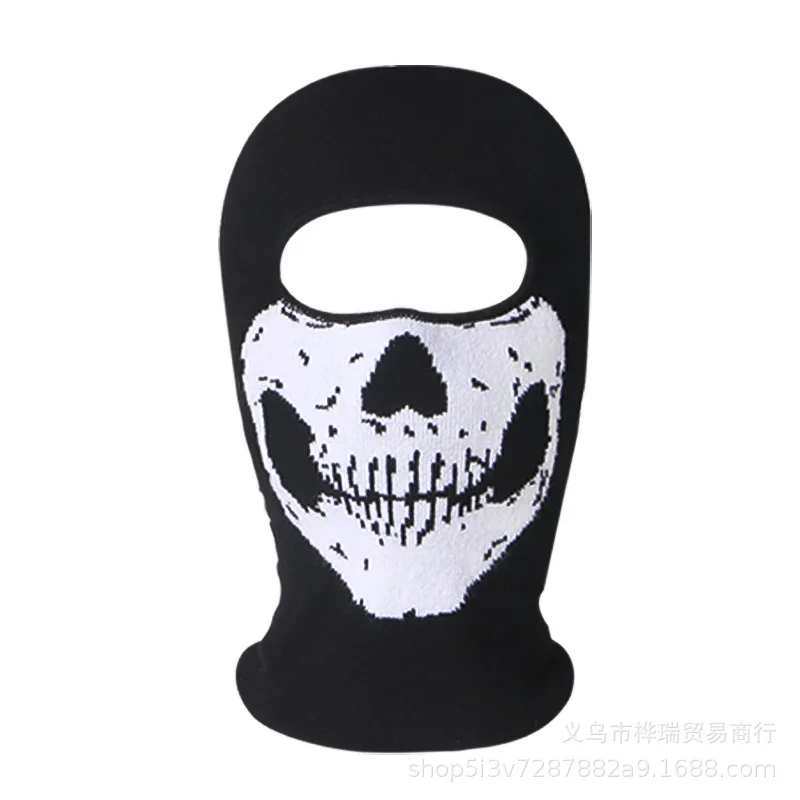 4 Colors Single Hole Keep Warm Halloween Knitting Balaclava Autumn Winter Solid Color Unisex Hip Hop Party Ski Cap Face Mask