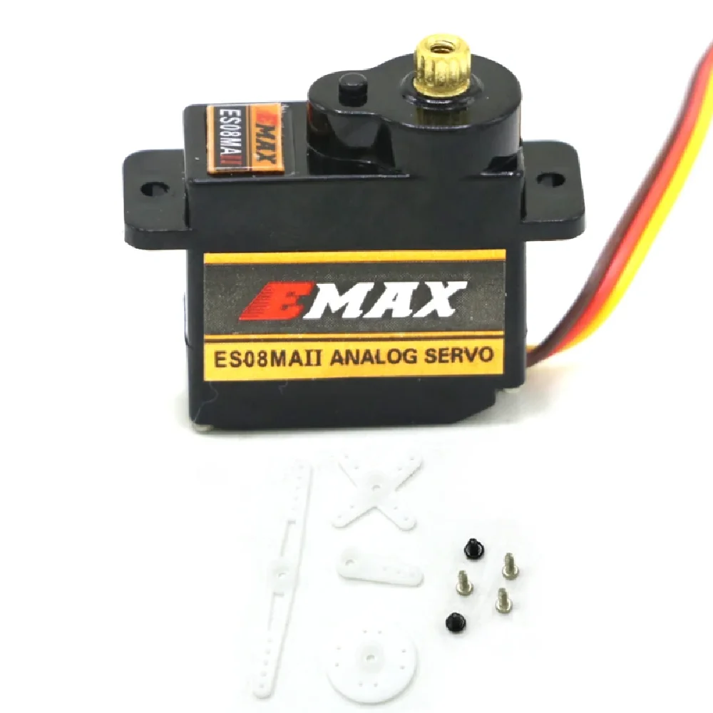 

12g Mini Metal Gear Emax ES08MAII Steering Gear For Rc Hobbies Simulation Servo Suitable For Cars, Ships, Helicopters, Aircraft
