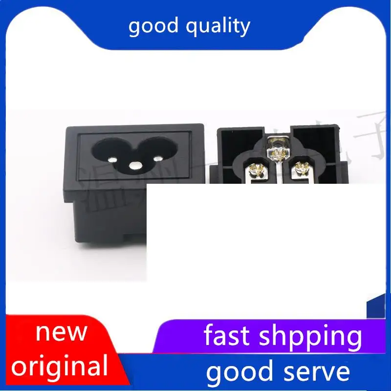 10pcs original new AC-034B AC power socket high-quality plum blossom connector 3-pin 90 degree side plug power connector square