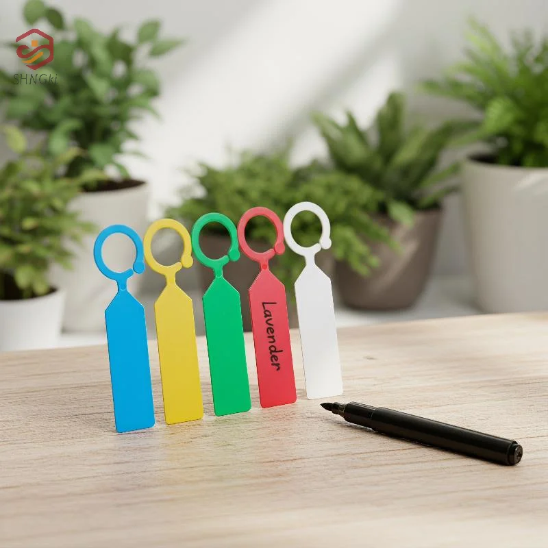 100Pcs Greenhouse Bonsai Collar Signs Ring Label Hook Tree Marker Nursery Stake Plastic Garden Hanging Plant Tags