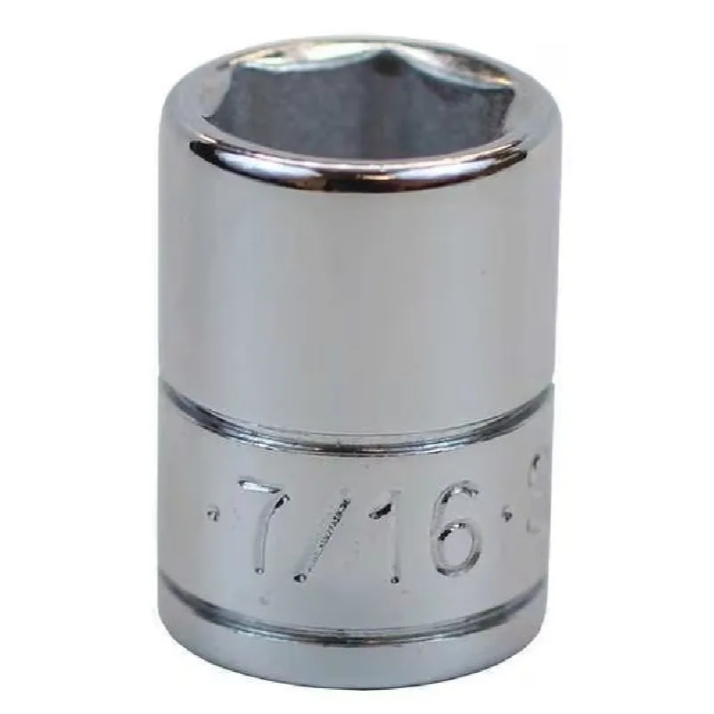 

1/4 in Drive, 7/16" 6 pt SAE Socket, 6 Points