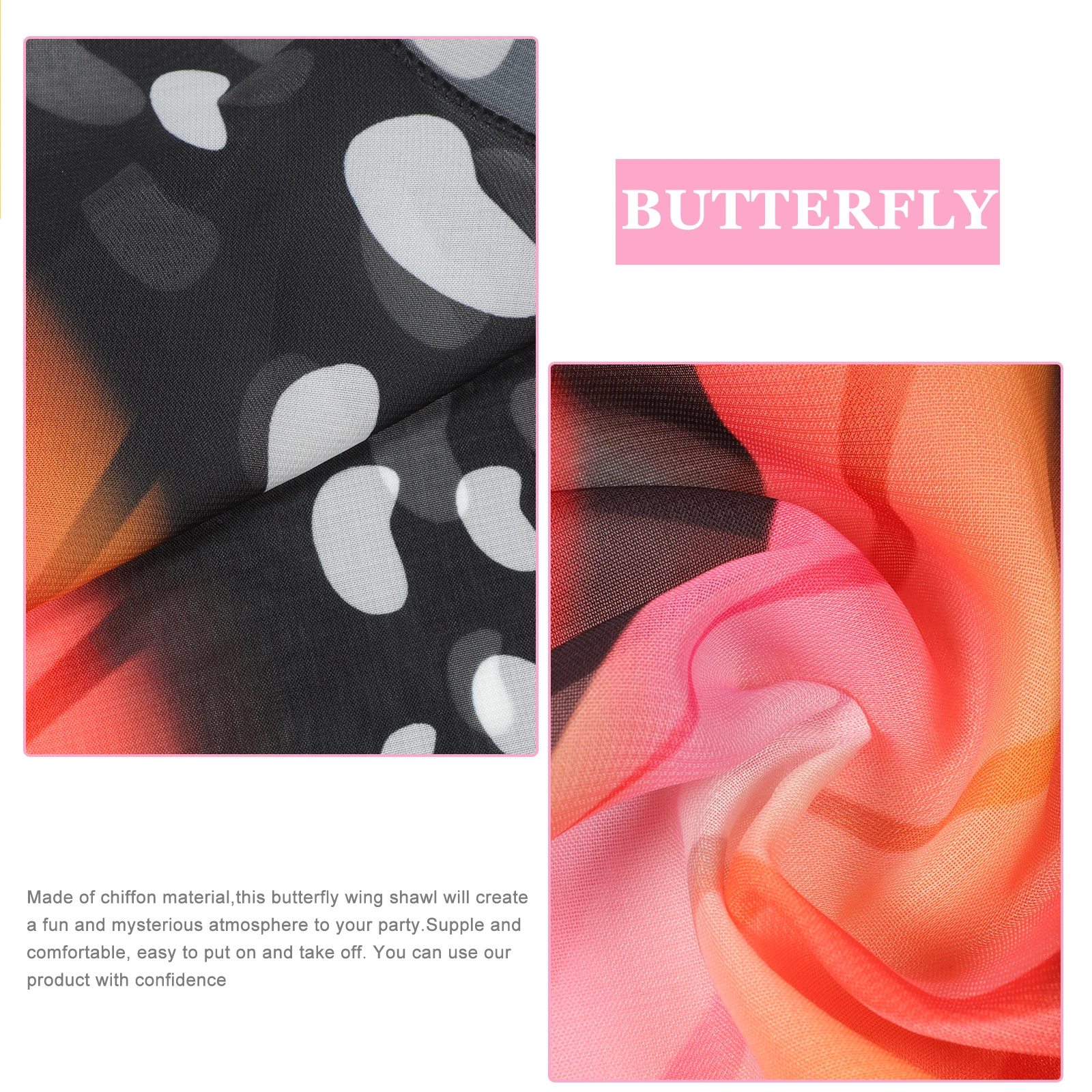

Butterfly Cape Halloween Wings Shawl Kids Prom Chiffon Butterflies Capes Toddler