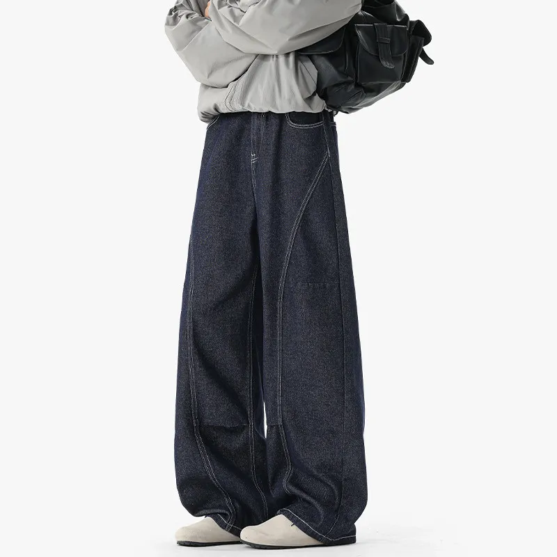 

Джинсы American Design Sense Bla, широкие прямые, из матового хлопка, повседневные, со средней посадкой, на молнии