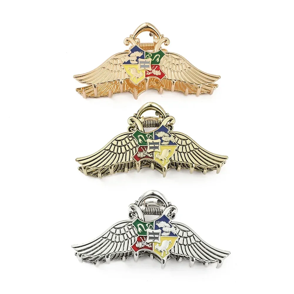 Заколки для волос в стиле ретро Гаррис Поттер, Хогвартс, школа колдовства и волшебники, значки, периферийные устройства из фильмов, женские аксессуары для волос, подарок для девочек