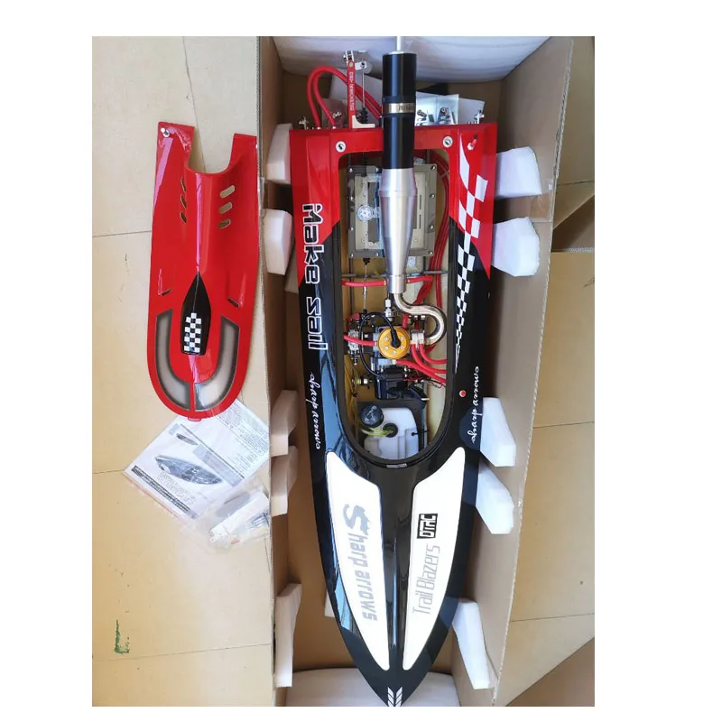 DTRC G30C 30CC Red Fiber Glass Gasoline Racing ARTR RC Boat W/O Radio System Servos Speedboat Boy Toys Model Gift Fun TH02709