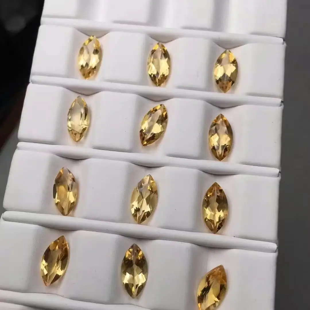 

Натуральный 7 × 14 мм желтый кристалл кабошон драгоценный камень для конских глаз 20 шт.