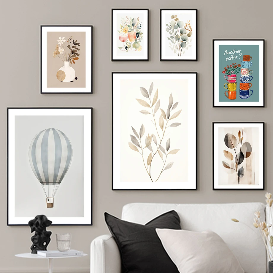 غسل اللوحة نمط الحد الأدنى زهرية الديكور فنجان القهوة الأزياء جدار الفن قماش اللوحة الشمال ملصق ديكور الغرفة #2