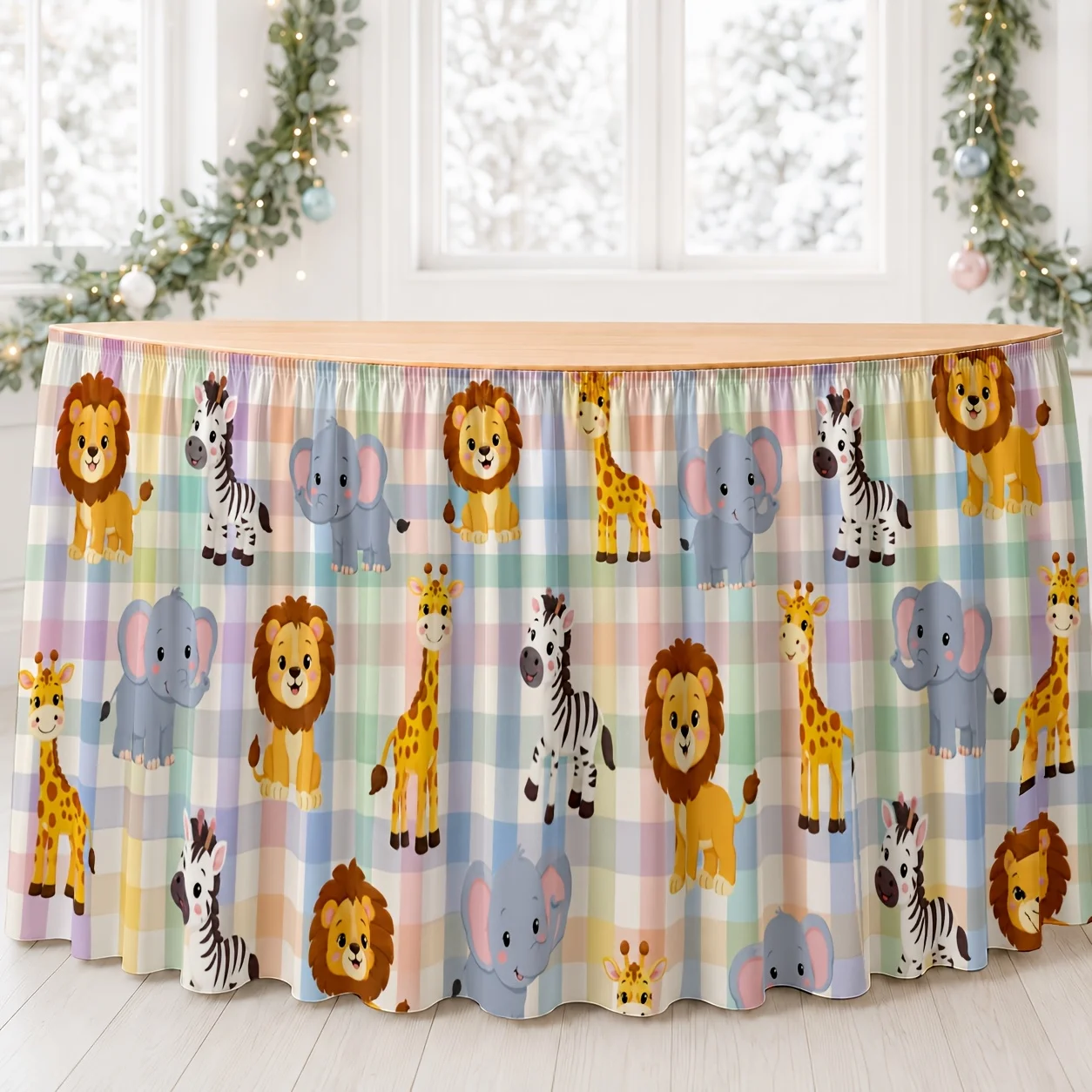 Table skirt / tableskirt  Animal Park style  Fun gathering applicable  Halloweenzyc