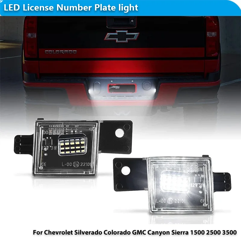 

Для Chevy Silverado 2014-2022/GMC Sierra 2015-2021 Colorado 2 шт. светодиодный светильник для номерного знака автомобиля, лампа номерного знака, замена