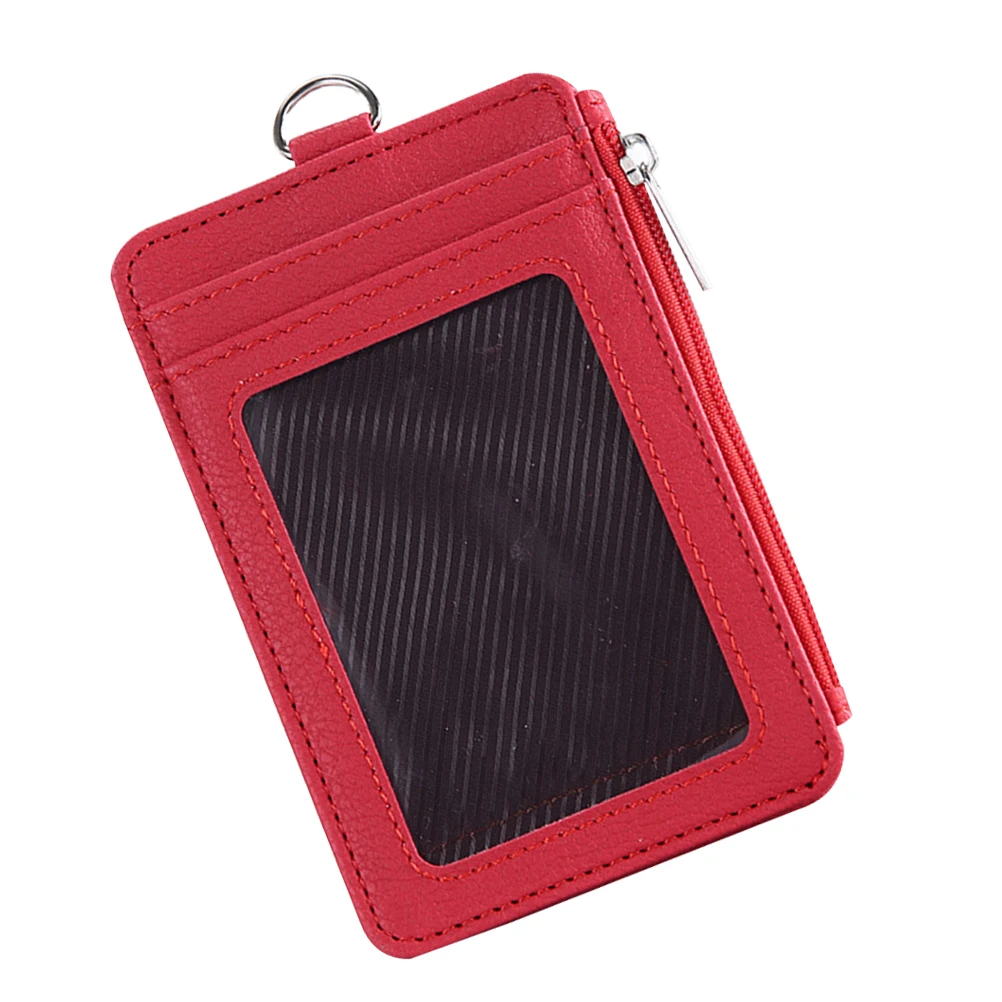 

PU Card Holder Lanyard Wallet Protective Sleeve for Cash Credit Cards ID Badge Organizing Daily Use Accessories