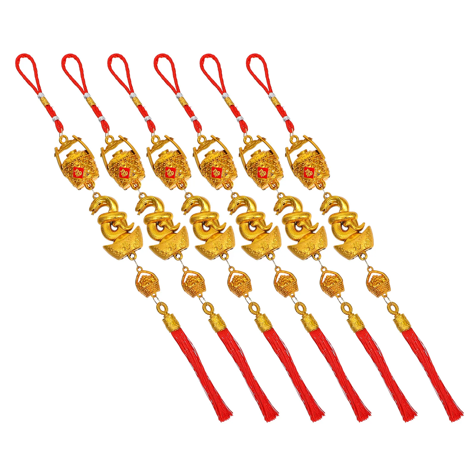 

6Pcs Chinese New Year Pendant Bright Color Traditional Ornament Spring Festival Hanging Decorations Supplies Hanging Ornaments