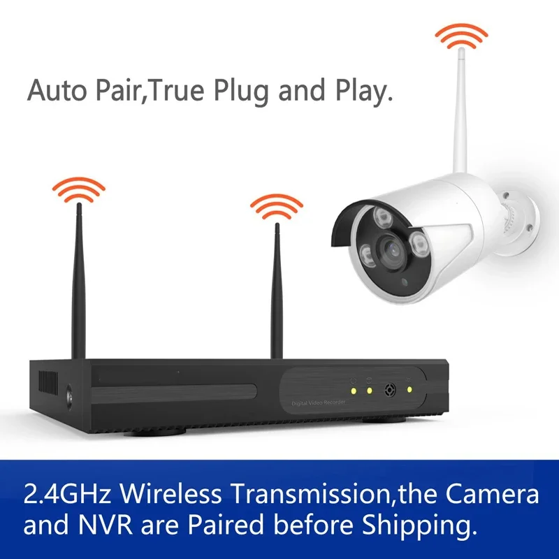 1080P 2.0mp 4 قناة واي فاي كاميرا مقاومة للماء أطقم المنزل CCTV HD 4ch نظام كاميرا أمان لاسلكية مجموعة