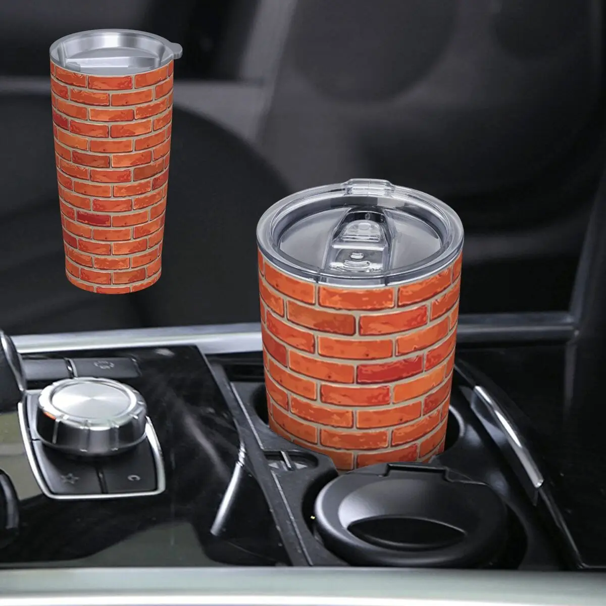 Red Brick Wall Stainless Steel Tumbler Vacuum Insulated Mugs Thermal Cold Cup Straw With Lid 20oz