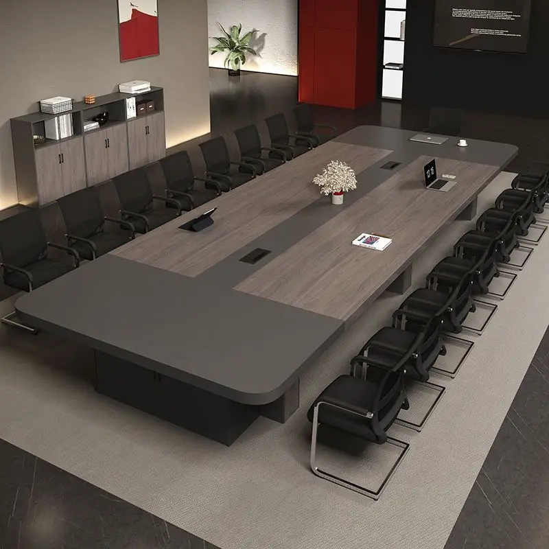 Modern Minimalist Large Office Conference Table With Panel Top, Commercial, 3-year Warranty