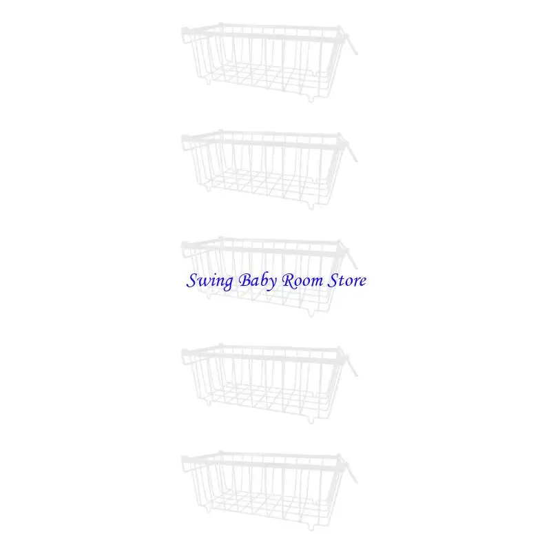 مجموعة K1AD من 5 حاويات تخزين الفريزر صناديق فريزر سلة سلة سلة معدنية مع مقبض ملمس معدني للتجميد