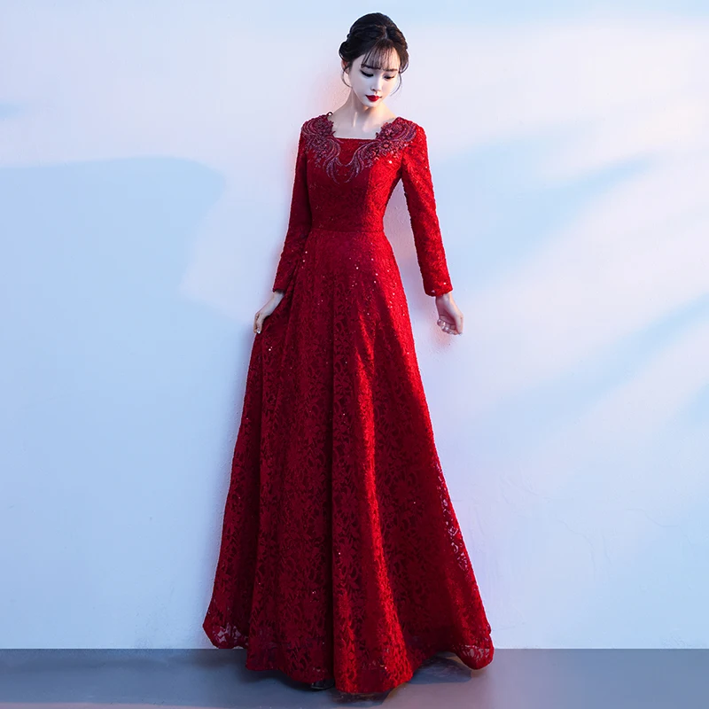 

Свадебное платье больших размеров с длинными рукавами для выступлений, с эффектом похудения, 200 Pou, Элегантное свадебное платье-силуэт, создающее эффект стройности