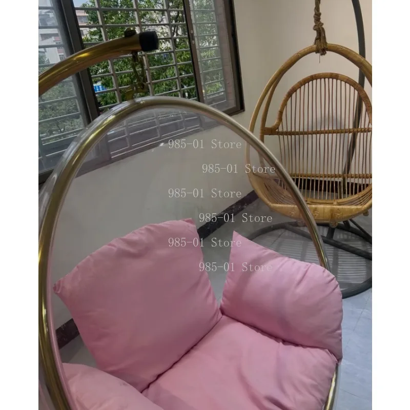 

Transparent Hemispherical Hanging Bubble Chair Acrylic Swing Ball-Shaped Basket Chair