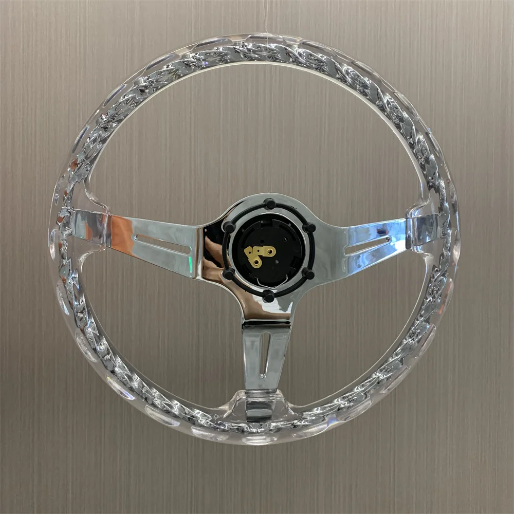 hitman style Universal  Acrylic Transparent  Steering Wheel Modification Sport 14 Inch 350MM Acrylic  hitman Car Steering Wheel