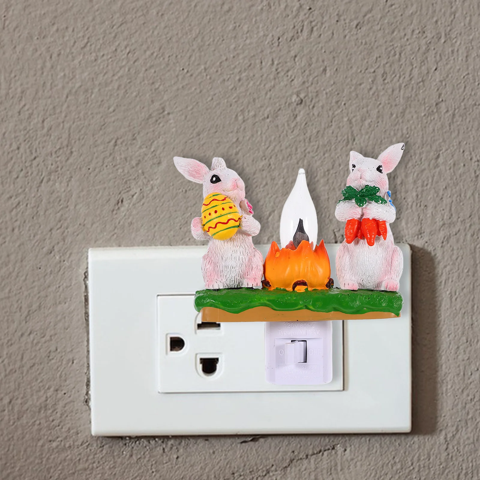 Adorable Easter Bunny Resin Nightlight Room Night Light LED Rabbit Decorative Lamp Party Lights Rabbit Lamp