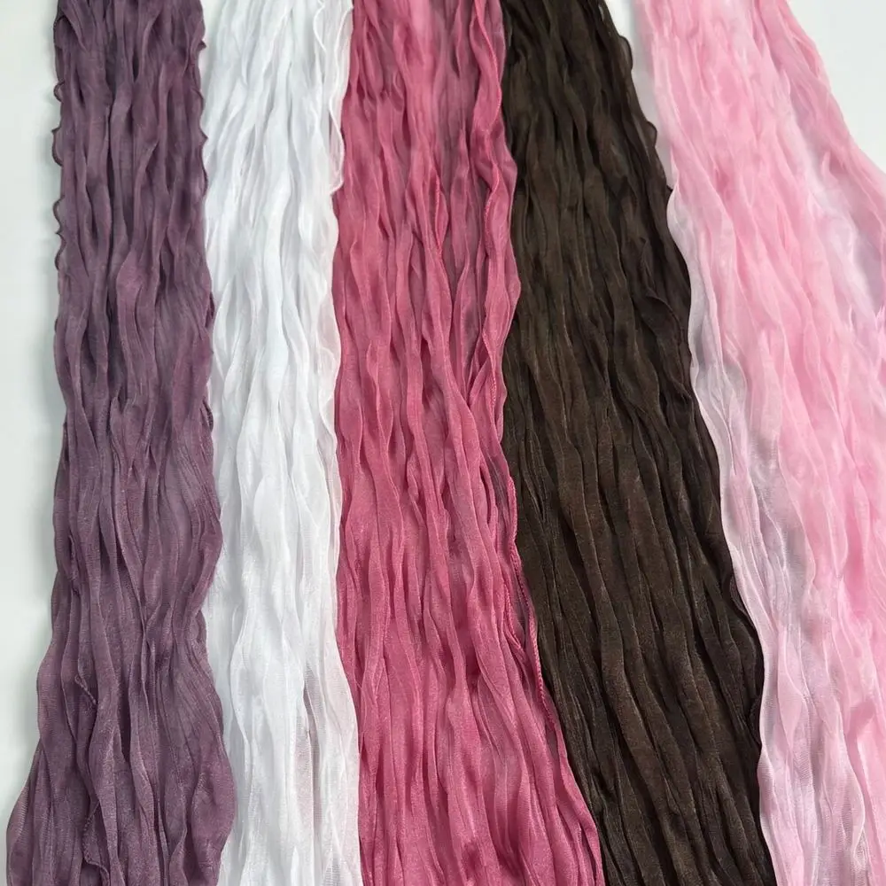 Breathable Lightweight Shiny Bubble Crepe Scarf Women Summer Long Shawl Fashion Commuter Hijab Elegant Neck Wrap Scarf